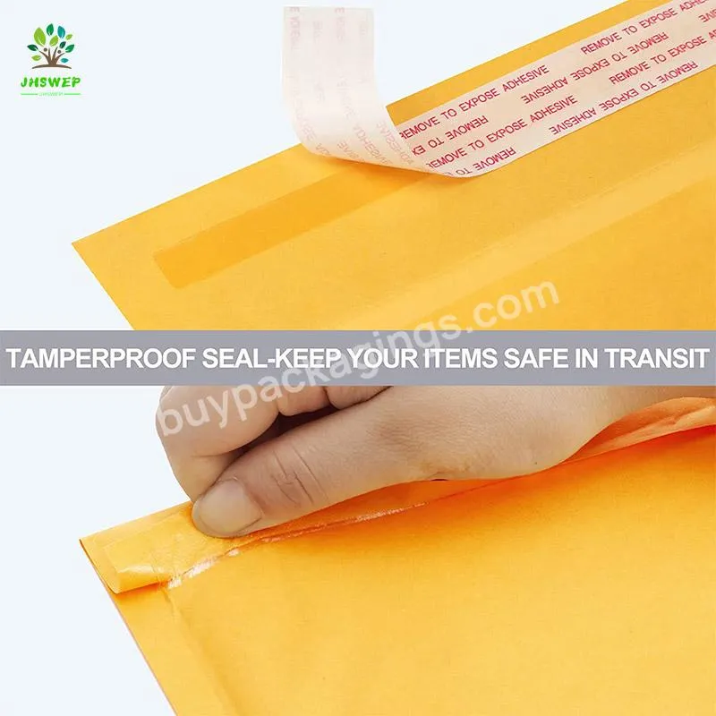 Wholesale Custom Printed Logo Yellow Compostable Mailing Shipping Wrapping Kraft Paper Bubble Mailer Padded Envelopes