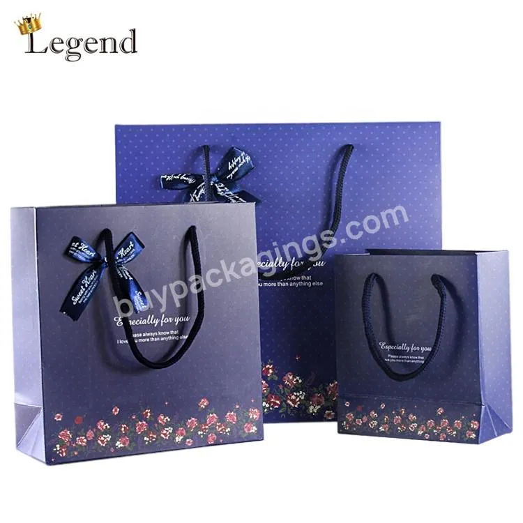 Wholesale Custom Printing Shopping Christmas Gift Packaging Mini Small Gift Bags With Bow