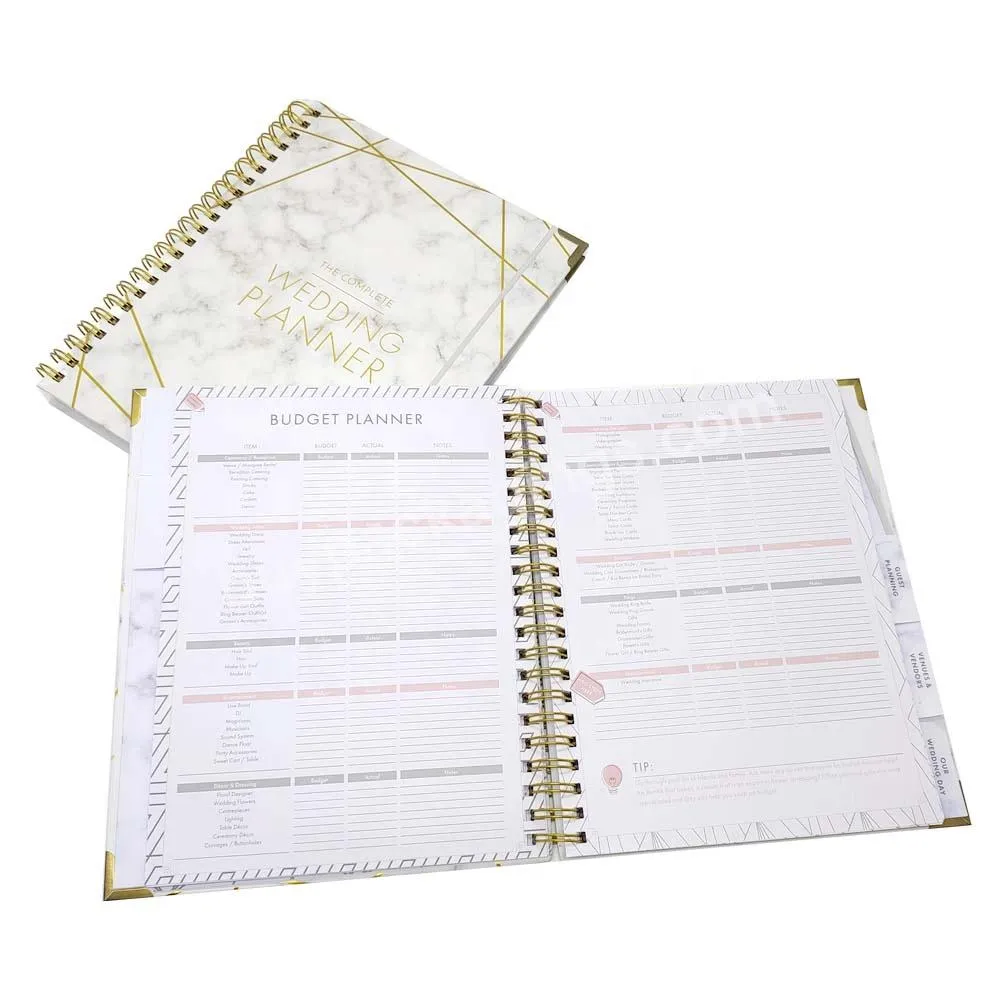 Wholesale Custom Printing Spiral Undated Happy Journal Planning Organizer Daily Notepad Book Notebook Wedding Guest Book Planner