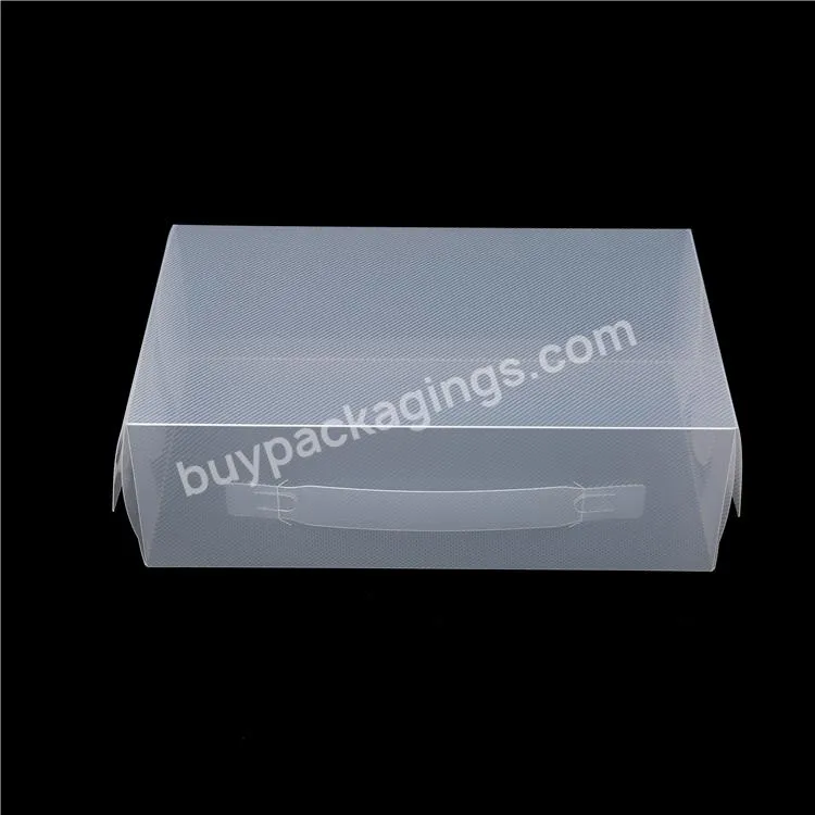 Wholesale custom Selling Shoe Storage Box Pp Plastic Packaging clear shoe box for shoes with handle