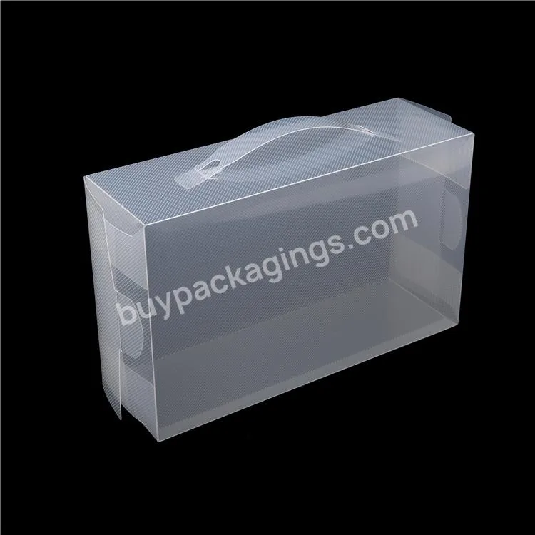 Wholesale custom Selling Shoe Storage Box Pp Plastic Packaging clear shoe box for shoes with handle