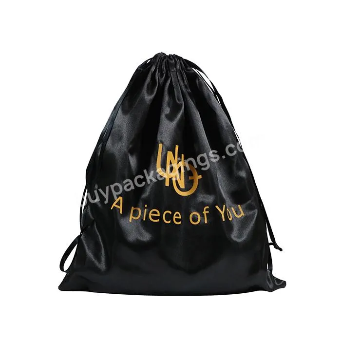 Wholesale Custom Silk Screen Satin Bag Satin Hair Extension Bag Large Satin Drawstring Bags