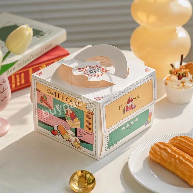 Wholesale Custom Size Rectangle Wedding Food Box Packaging Cake Box With Window Free Design