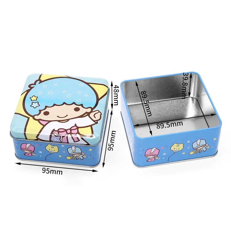wholesale custom sublimation printed small metal square rectangle tin box for golf tees