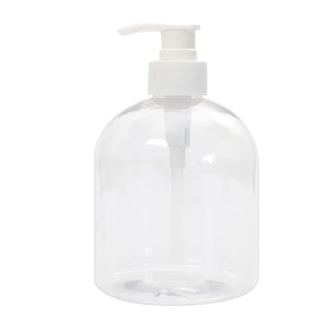 Wholesale Customized  500ml Hand Sanitizer Bottle PET Transparent Liquid Press Type Plastic Bottle