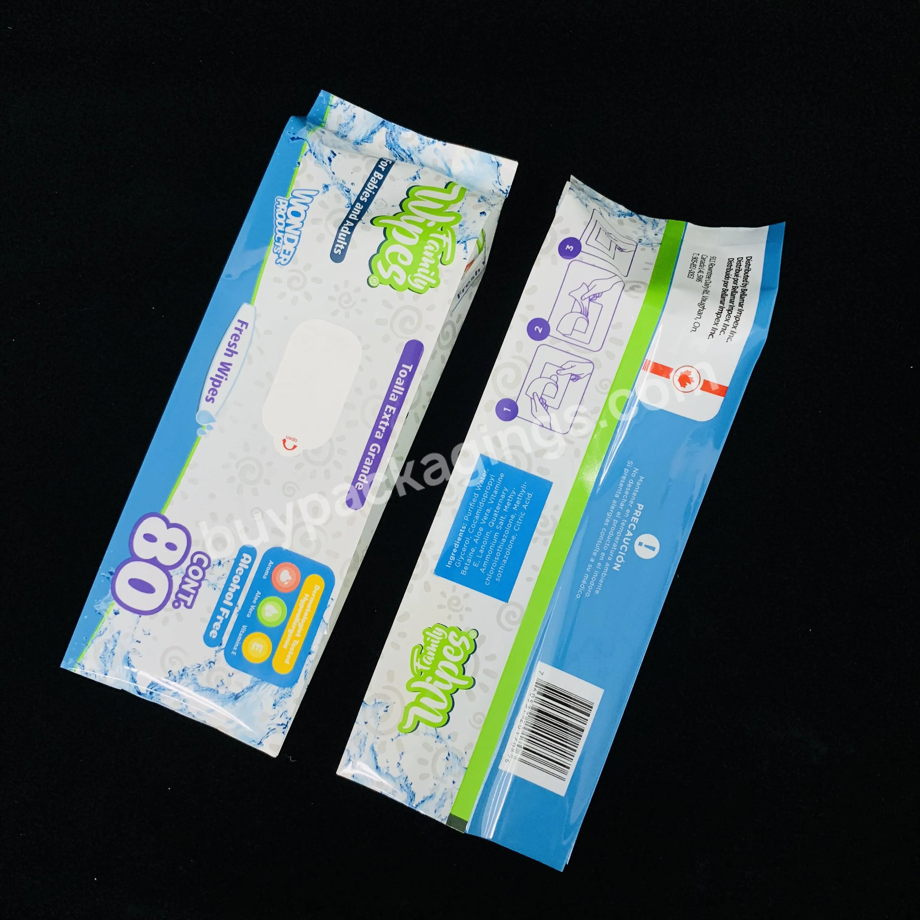 Wholesale Customized Empty Baby Wet Wipes Packaging Bags