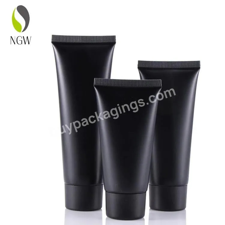 Wholesale Customized Empty Printing Logo Squeeze Cosmetic Hand Cream Plastic Soft Tube Black Packaging