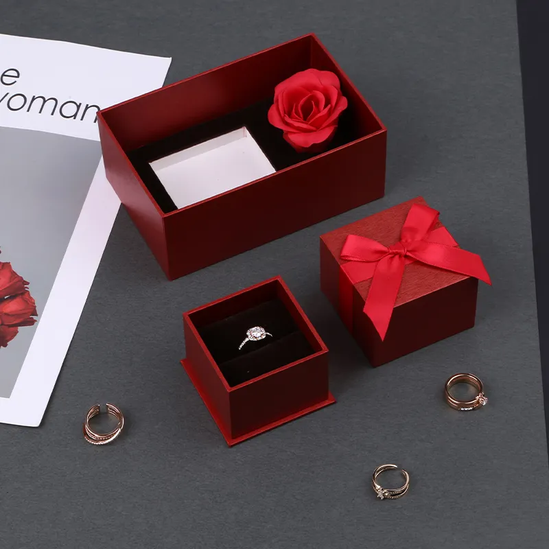 Wholesale Customized Logo High Quality Fashion Pepper Jewellery Ring Box For Jewelry Gift Set
