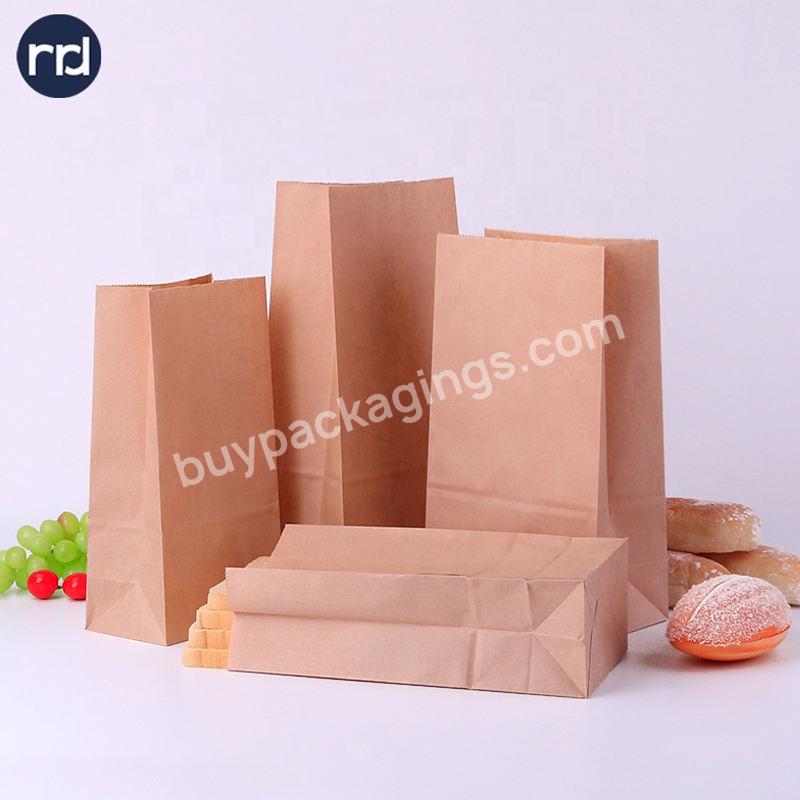 Wholesale Customized Print Food Grade Kraft Paper Packaging Bag Cookie Paper Shopping Bag