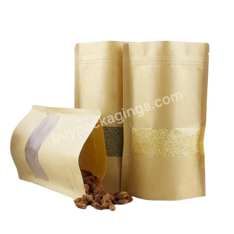 Wholesale Different Capacities Kraft Paper Bag With Window And Zipper