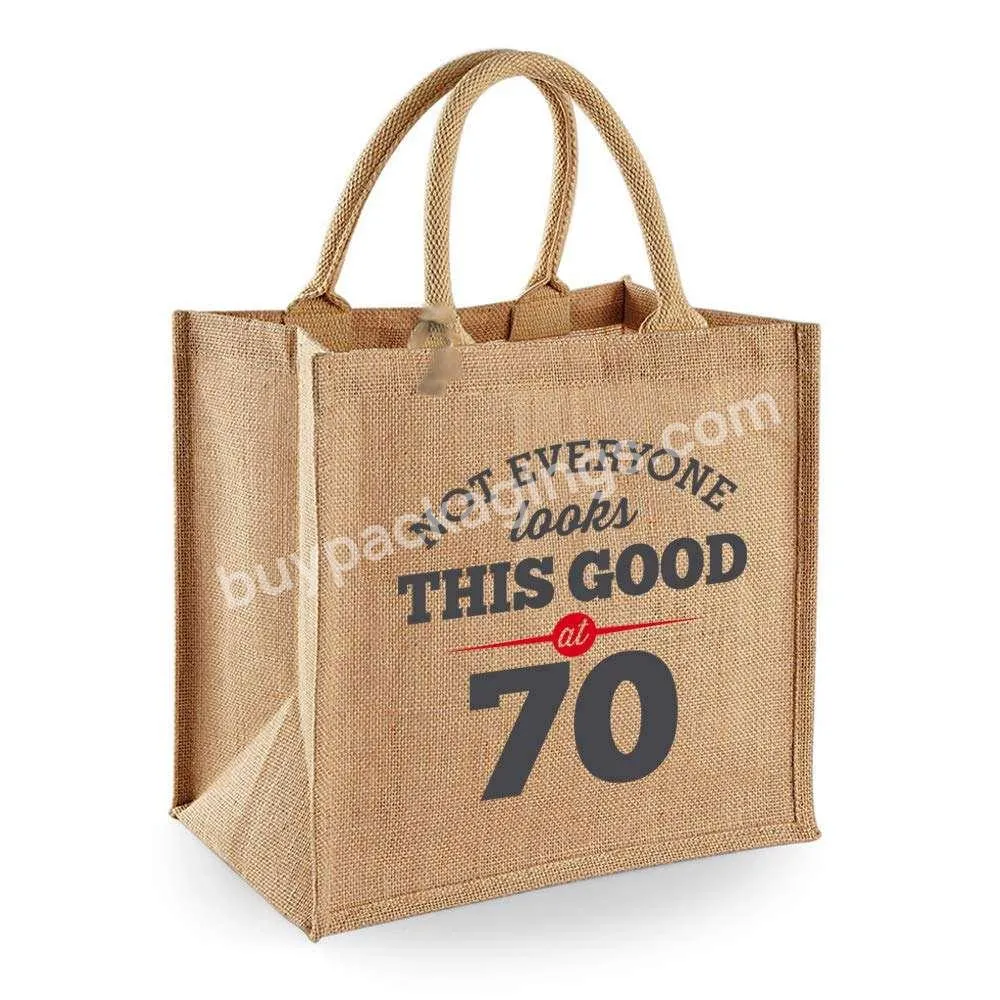 Wholesale Eco Friendly Jute Tote Bag With Custom Logo Printed 100% Jute Shopping Bag For Gift