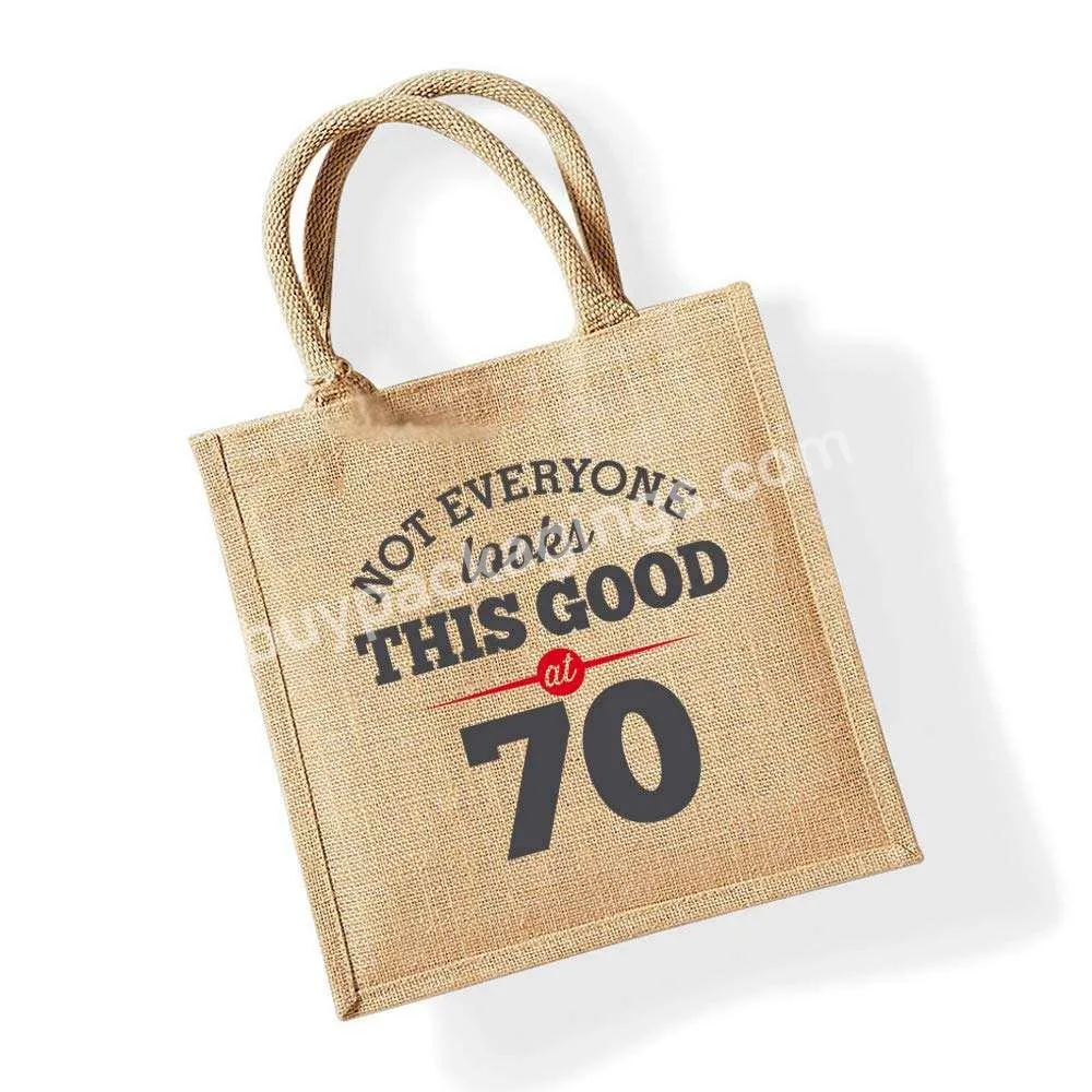 Wholesale Eco Friendly Jute Tote Bag With Custom Logo Printed 100% Jute Shopping Bag For Gift