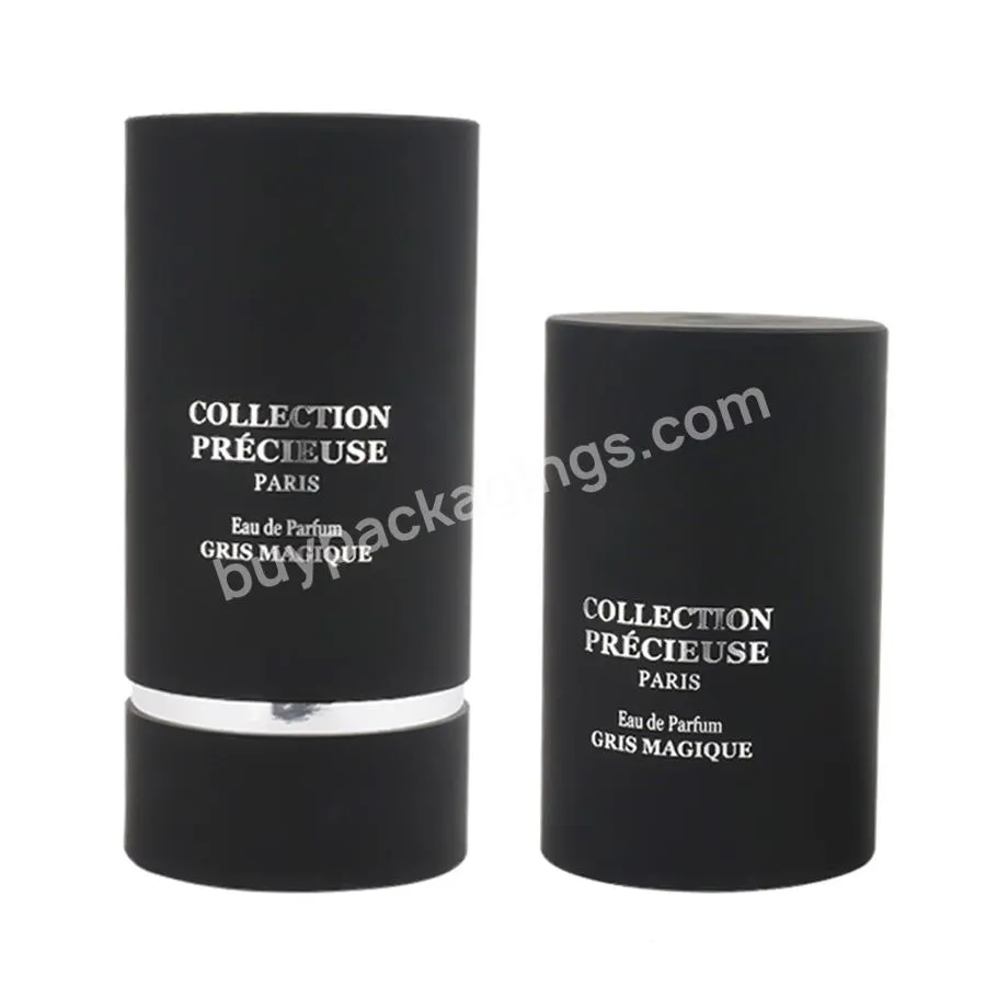 Wholesale Factory Price Black Color Foil Uv Printing Round Paper Tube Facial Tissue Cylinder Box