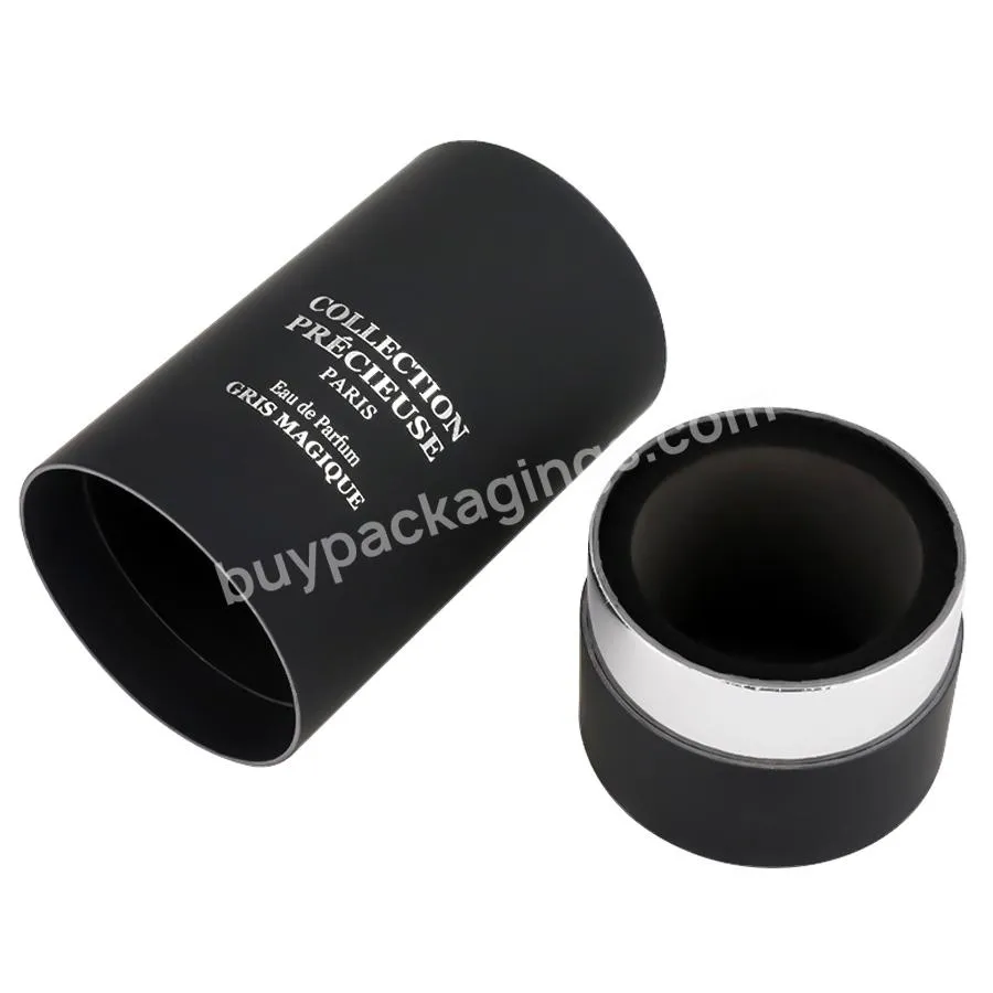 Wholesale Factory Price Black Color Foil Uv Printing Round Paper Tube Facial Tissue Cylinder Box