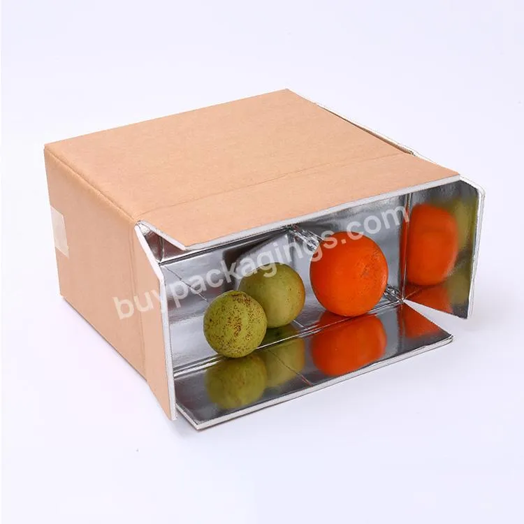Wholesale Foam Cardboard Aluminum Foil Carton Express Foldable Insulated Thermal Shipping Boxes For Frozen Food