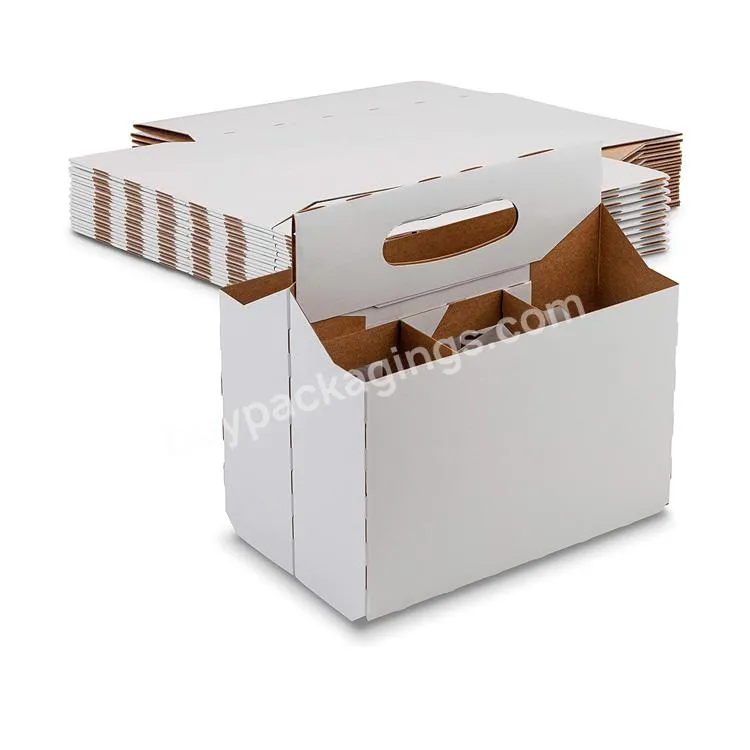 Wholesale Foldable Collapsible Corrugated Cardboard Wine Drink Six Pack Bottle Carrier