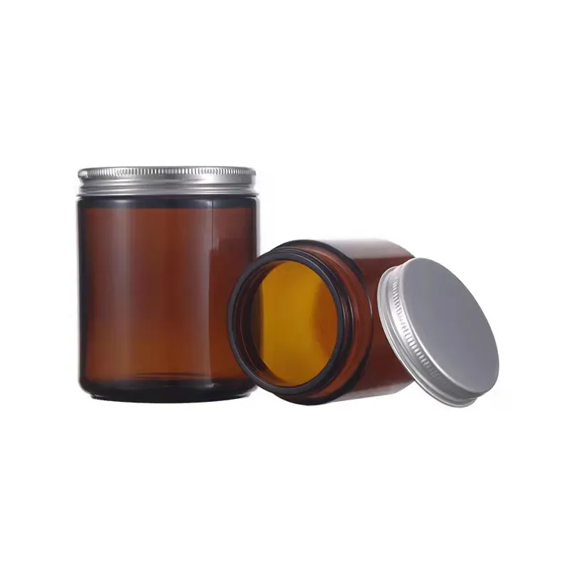 Wholesale glass Candle Cup 250ml brown large mouth Aromatherapy Candle cup diy Korean candlestick cup Straight edge jar