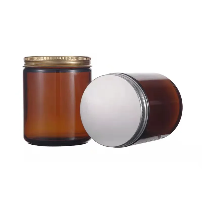 Wholesale glass Candle Cup 250ml brown large mouth Aromatherapy Candle cup diy Korean candlestick cup Straight edge jar