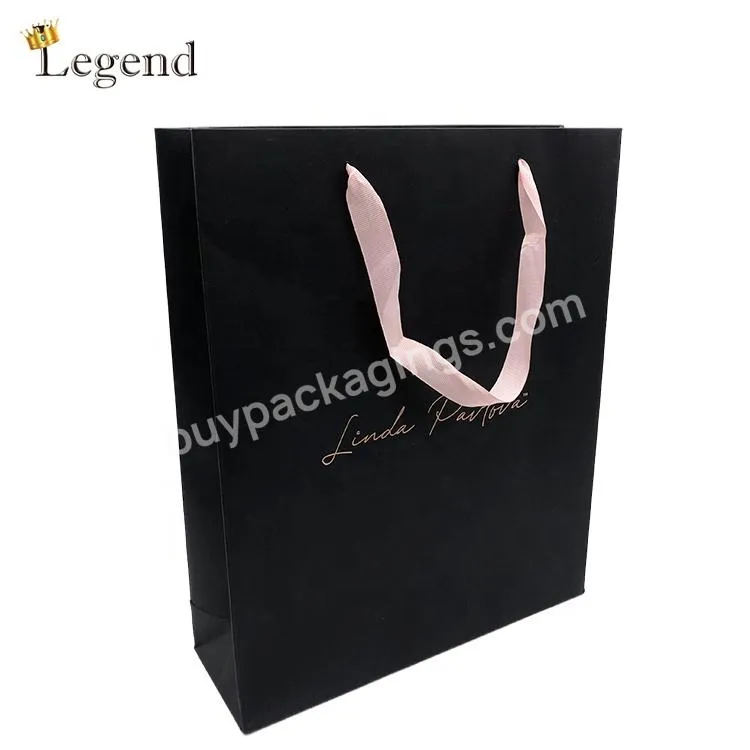 Wholesale Good Price Luxury Eco-Friendly Matte Kraft Black Recycled Material Paper Bag Black