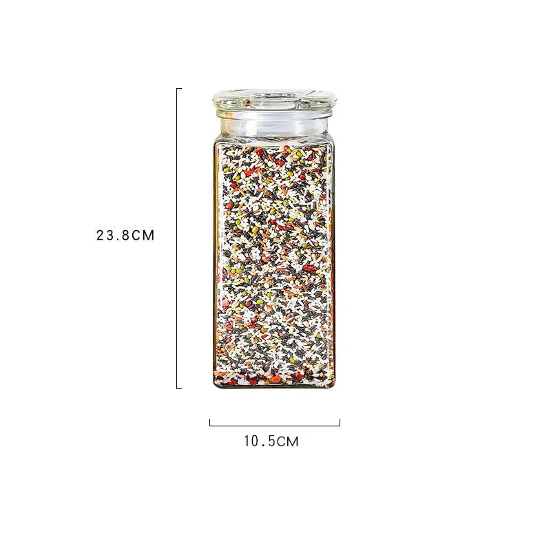 Wholesale High Quality Borosilicate Food Glass Storage Jar Square Glass Jars With Glass Lid