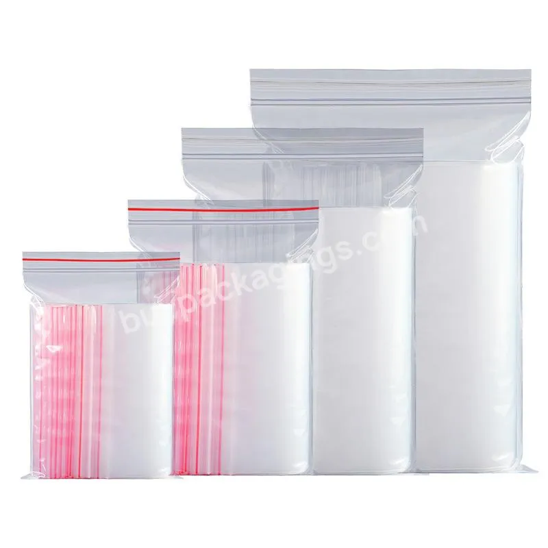 Wholesale In Stock Transparent Ldpe Pe Zipper Food Packaging Refrigerator Storage Items Storage Ziplock Bag