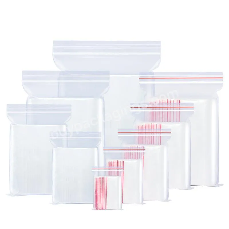 Wholesale In Stock Transparent Ldpe Pe Zipper Food Packaging Refrigerator Storage Items Storage Ziplock Bag