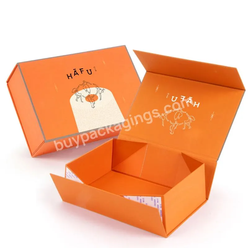 Wholesale Luxury Folding Magnet Paper Gift Box Packaging With Ribbon Black Magnetic Gift Box