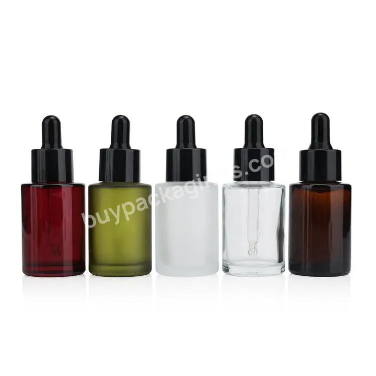 Wholesale Matt Green Glass Hair Oil Empty Bottles Dropper Packaging With Silver White Black Dropper