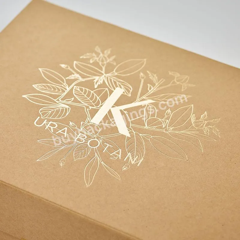 Wholesale Natural Kraft Material Cardboard Paper Magnetic Hamper Packaging Gift Box