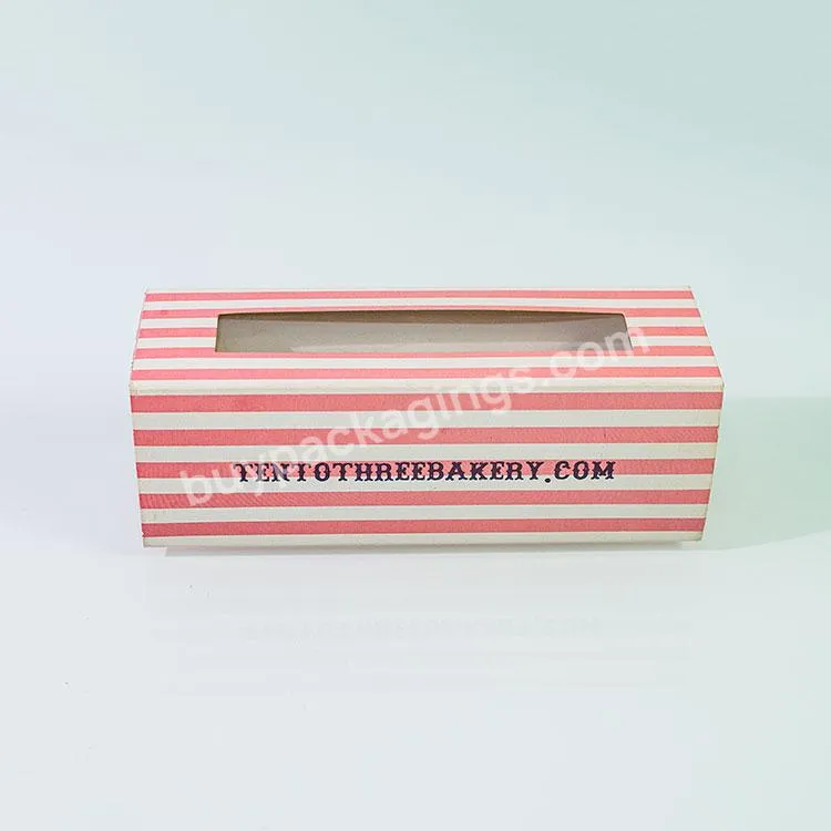 Wholesale Pink Donut Box Custom Single Donut Box With Window