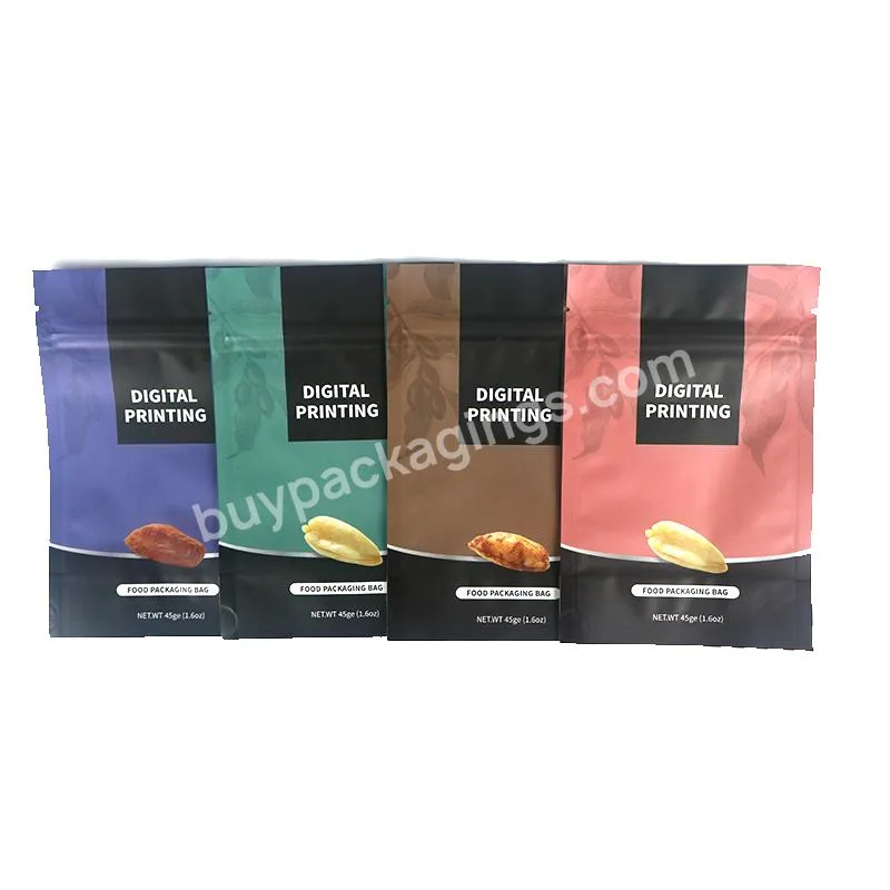 Wholesale Plain Kraft Pouch Ziplock Brown Kraft Paper Packaging Bags For Tea/coffee/spices With Window - Buy Custom Printed Resealable With Zipper,Reusable Holographic,Wholesale Plain Kraft Pouch Ziplock Brown Kraft Paper Packaging Bags For Tea/coffe