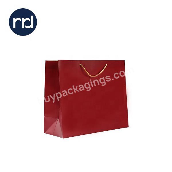 Wholesale Price Customized Red Holiday Christmas Paper Gift Bag with Handles
