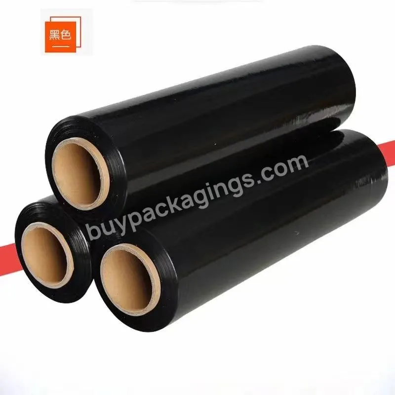 Wholesale Price Industrial Single Pe Black 30 Micron Strech Shrink Wrap Film Roll For Packing