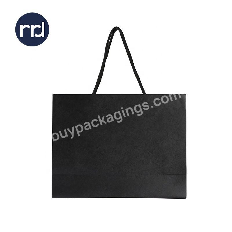 Wholesale Price Oem Black Matte Clothing Shoe Bag Retail Gift Shopping Paper Bags