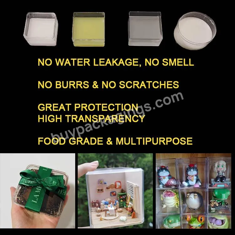 Wholesale Ps Clear Acrylic Favor Box Acrylic Chocolate Box Tiramisu Box Square