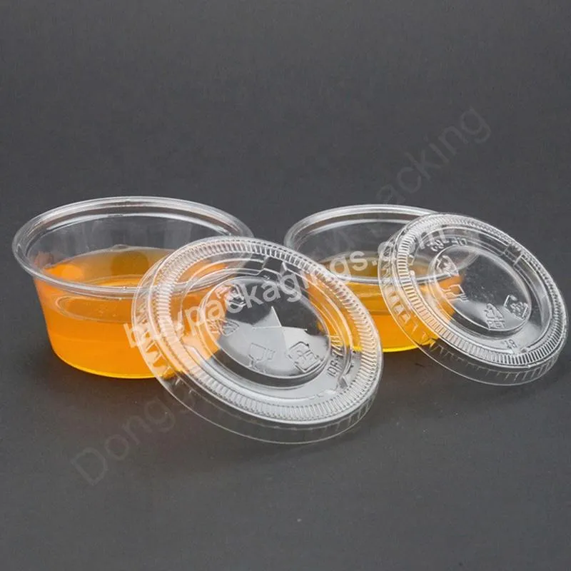 Wholesale Small Clear Disposable Pp Pet Plastic Sauce Cup Containers With Lid