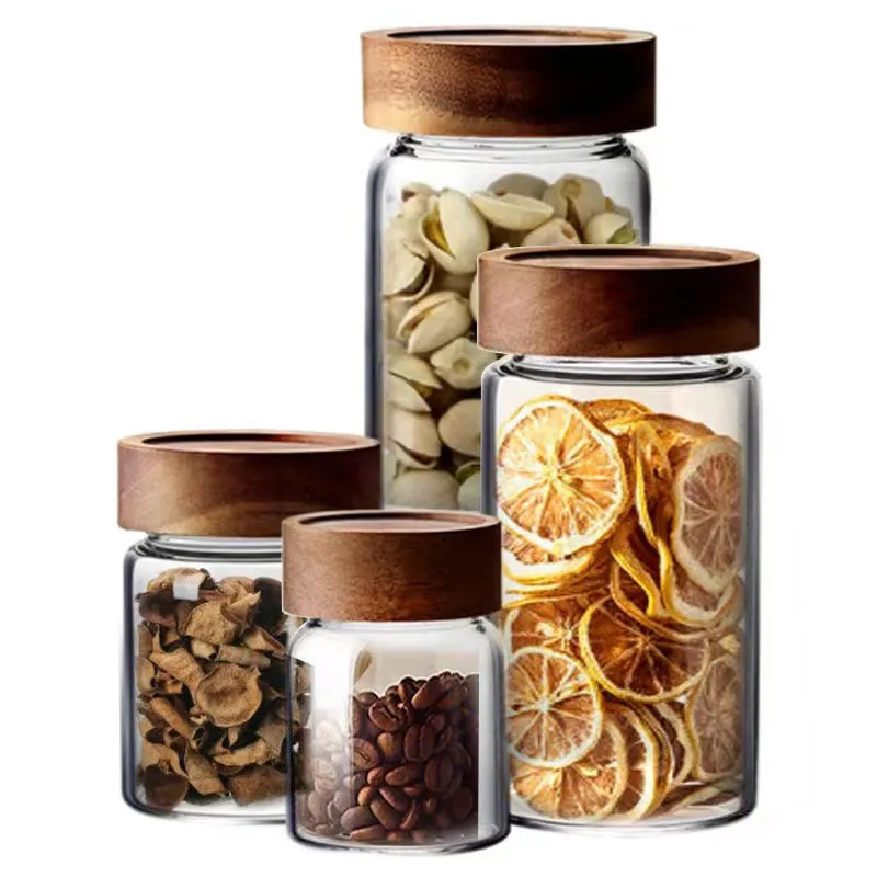 Wholesale Small Low Price Fashion Glass Kitchen Canning Food Storage Airtight Bottles Jars For Spice Coffee