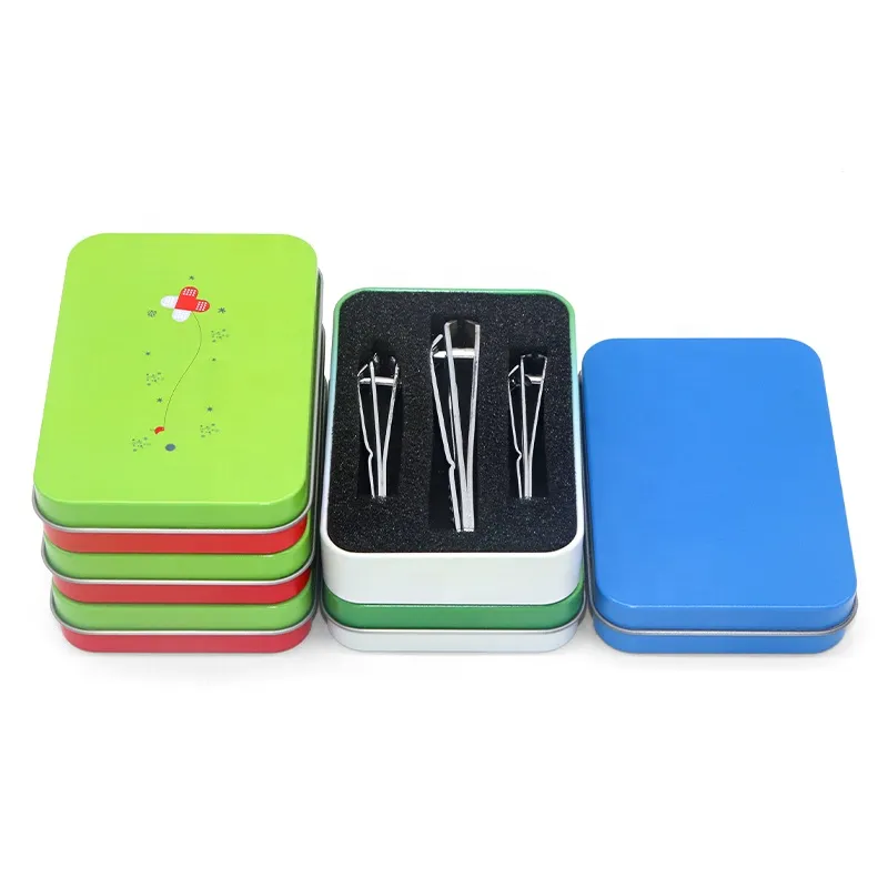 Wholesale Small Tongue Scraper Silver Empty Gift Iron Box Beauty Tool Tin Case