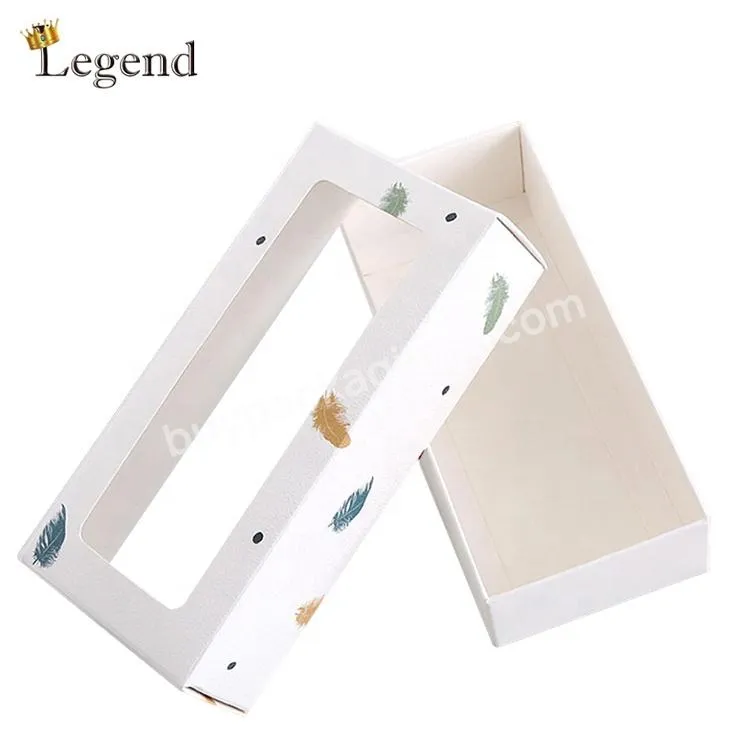 Wholesale Socks Packaging Paper Material Box PVC Clear Window Simple Paper Boxes With Lid