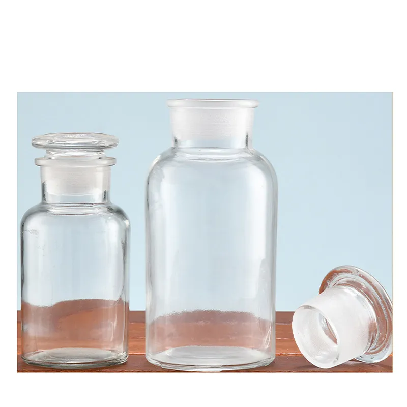 Wholesale  Texture Large Caliber Reagent For Laboratory Packaging 30ml 500ml 1000ml Glass Bottle