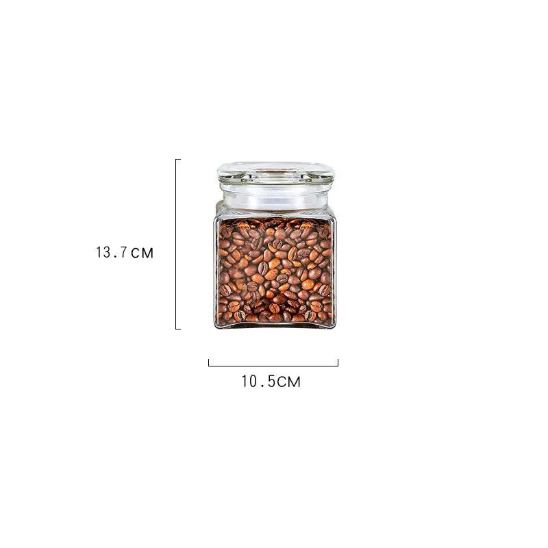 Wholesale Unique Style Square Kitchen High Borosilicate Airtight Recycled Empty Food Glass Storage Jars