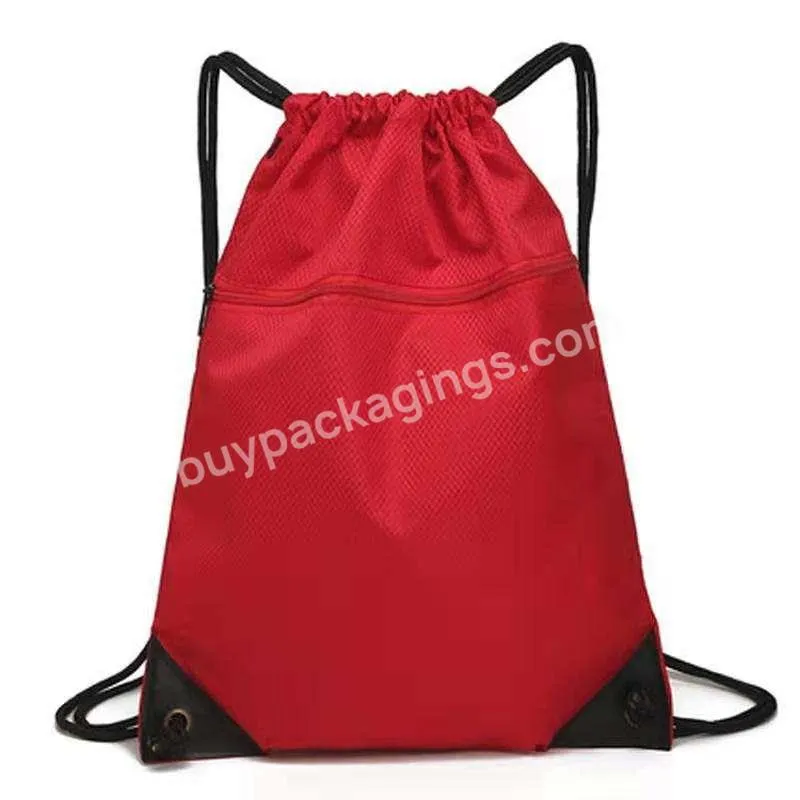 Wholesale Water Resistant Travel Waterproof Outdoor Oxford Polyester White Zipper Drawstring Sport Backpack Bag