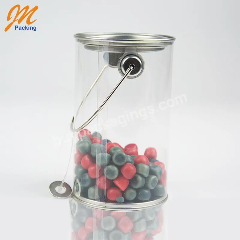 Wholesale Waterproof Clear Plastic Cylinder With Menta Llids And Handle