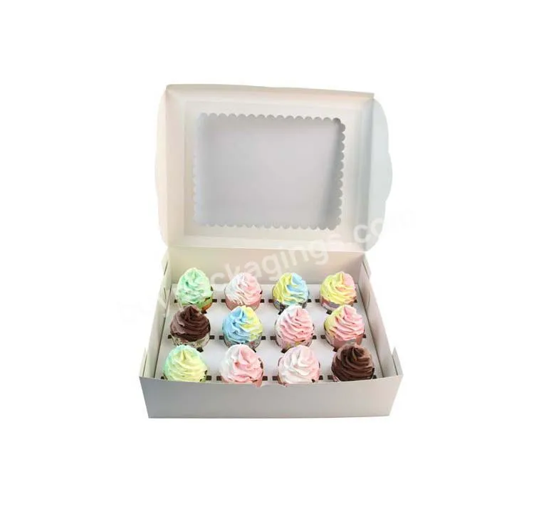 Wholesale White Clear Muffin Cupcake Boxes Packaging Cookie Muffin Cake Dessert Holder