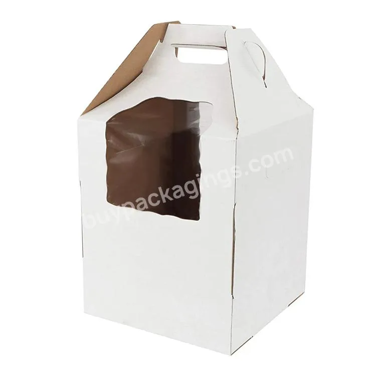 Wholesale12x12x15 Clear Window Corrugated Paper Cake Box