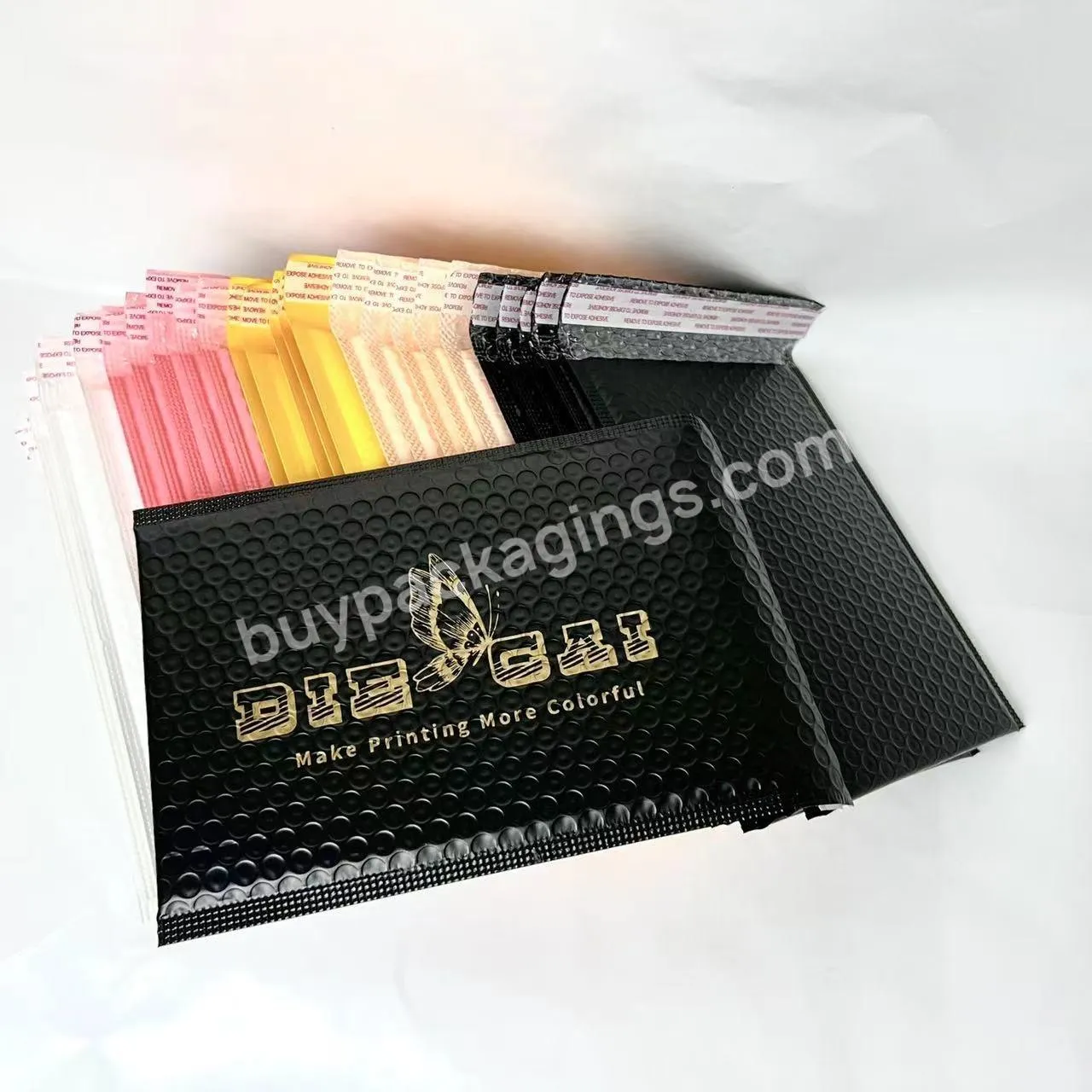 Wholesales Black Metallic Foil Bubble Pack Kraft Metallic Bubble Envelope Waterproof Wrap Express Mailing Bag