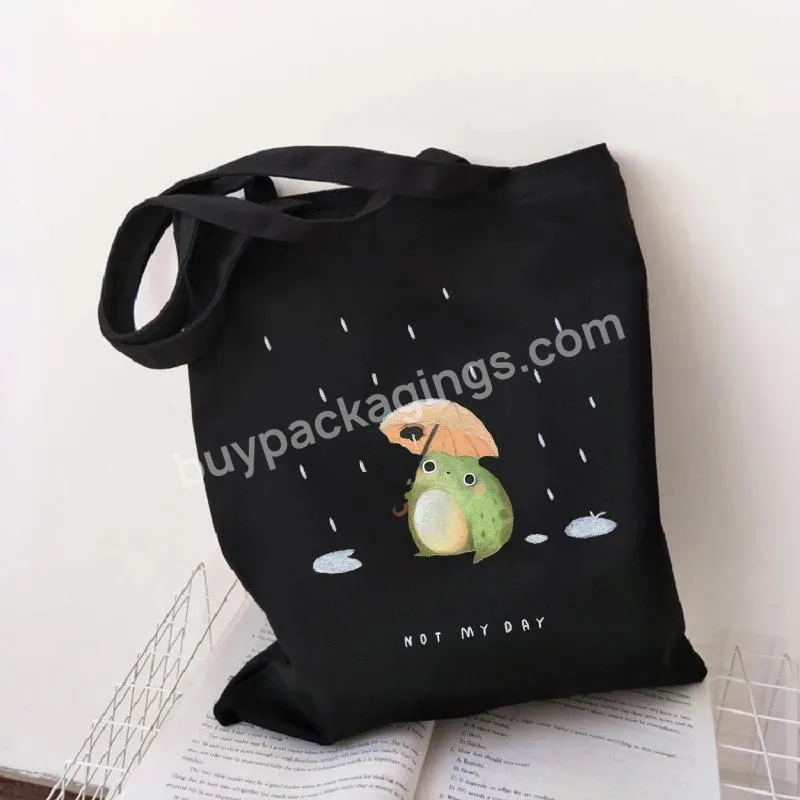 Women Designer Handbag 2022 New Girl Fashion Casual Minimalist Style Frog Art Printing Shoulder Bag Canvas Tote Bag Shopper Bag