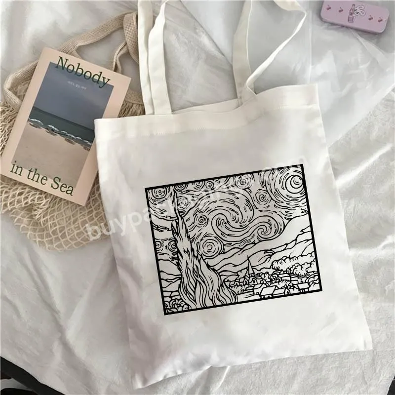 Women Shopping Bag 2022 Van Gogh Art Oil Painting Graphic Female Canvas Shoulder Bag Harajuku Fashion Female Tote Shopper Bag