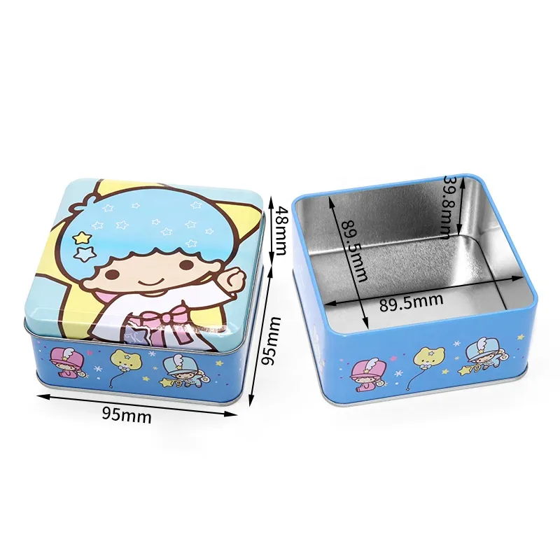 XPD Food Grade Candy Chocolate Packaging Metal Tin Can Rectangle Tin Box With Window Clear Lid