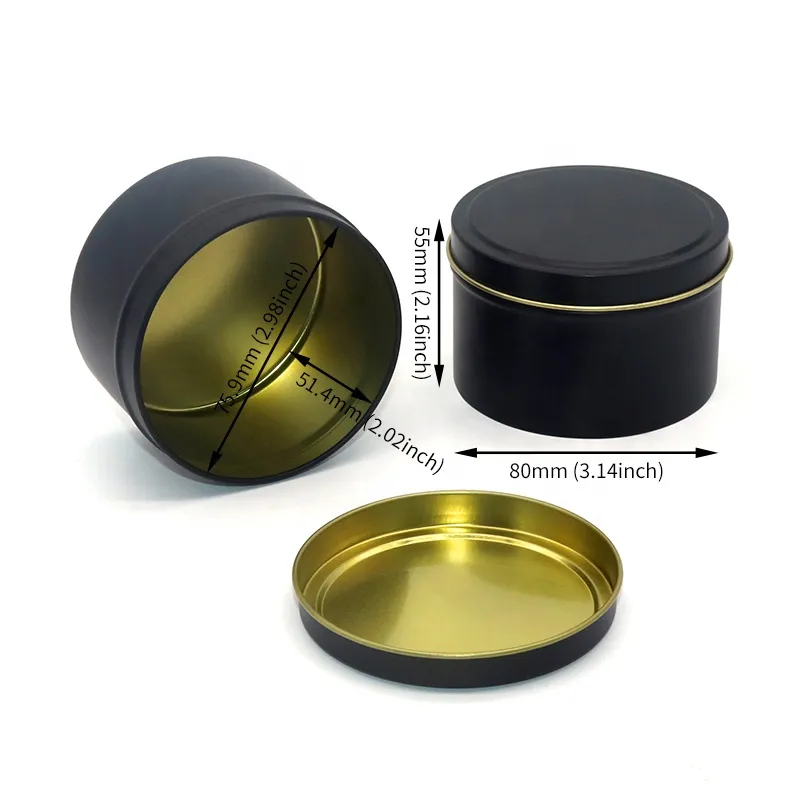 XPD Food Grade Scented Candle Tin Can Round Plug Lid Leak-Free Metal Cosmetic Tin Box For Tea Spice Tin Jars